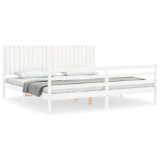 vidaXL tömör fa ágykeret fejtámlával 200 x 200 cm (3194787) ágy és ágykellék