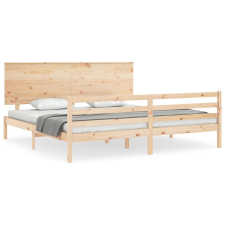 vidaXL tömör fa ágykeret fejtámlával 200 x 200 cm (3195241) ágy és ágykellék