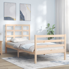 vidaXL tömör fa ágykeret fejtámlával 2FT6 Small Single ágy és ágykellék
