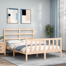 vidaXL tömör fa ágykeret fejtámlával 4FT Small Double ágy és ágykellék