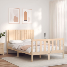 vidaXL tömör fa ágykeret fejtámlával 4FT Small Double ágy és ágykellék