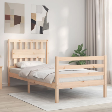 vidaXL tömör fa ágykeret fejtámlával 90 x 200 cm ágy és ágykellék