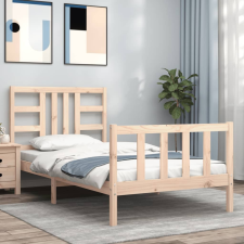 vidaXL tömör fa ágykeret fejtámlával 90 x 200 cm ágy és ágykellék
