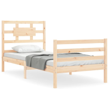 vidaXL tömör fa ágykeret fejtámlával 90 x 200 cm (3194426) ágy és ágykellék