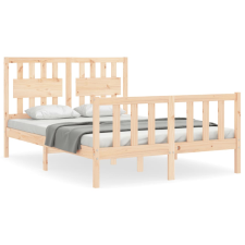vidaXL tömör fa ágykeret fejtámlával Double (3192401) ágy és ágykellék