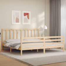 vidaXL tömör fa ágykeret fejtámlával Super King Size ágy és ágykellék