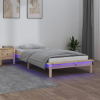 vidaXL tömör fa ágykeret LED-ekkel 90 x 200 cm