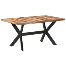 vidaXL tömör fa étkezőasztal paliszander felülettel 160 x 80 x 75 cm bútor