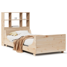 vidaXL tömör fa könyvespolcos ágy matrac nélkül 100 x 200 cm (3323812) ágy és ágykellék