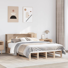 vidaXL tömör fa könyvespolcos ágy matrac nélkül 120 x 190 cm ágy és ágykellék