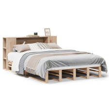 vidaXL tömör fa könyvespolcos ágy matrac nélkül 160 x 200 cm (3323881) ágy és ágykellék