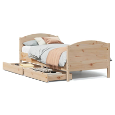 vidaXL tömör fenyőfa ágy matrac nélkül 100 x 200 cm (3301803) ágy és ágykellék