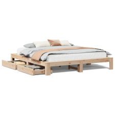 vidaXL tömör fenyőfa ágy matrac nélkül 180 x 200 cm (3308990) ágy és ágykellék