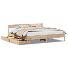 vidaXL tömör fenyőfa ágy matrac nélkül 200 x 200 cm (3301737) ágy és ágykellék
