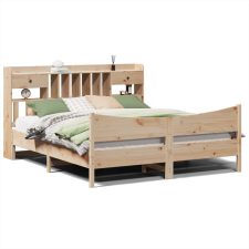 vidaXL tömör fenyőfa ágy matrac nélkül 200 x 200 cm (3323365) ágy és ágykellék