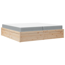 vidaXL tömör fenyőfa ágy matraccal 200 x 200 cm ágy és ágykellék