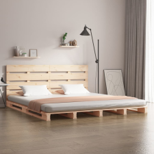 vidaXL tömör fenyőfa ágykeret 135 x 190 cm (4FT6 Double) ágy és ágykellék