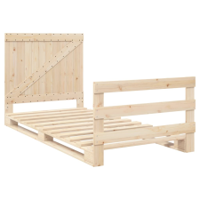 vidaXL tömör fenyőfa ágykeret fejtámlával 100 x 200 cm (3281557) ágy és ágykellék