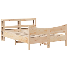 vidaXL tömör fenyőfa ágykeret fejtámlával 120 x 190 cm (3306321) ágy és ágykellék