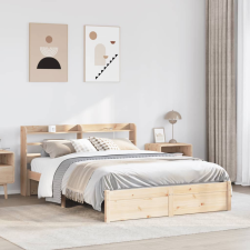 vidaXL tömör fenyőfa ágykeret fejtámlával 140 x 190 cm ágy és ágykellék