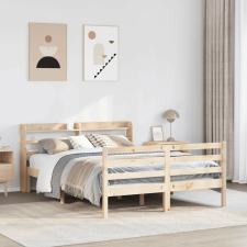 vidaXL tömör fenyőfa ágykeret fejtámlával 140 x 190 cm ágy és ágykellék