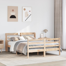 vidaXL tömör fenyőfa ágykeret fejtámlával 140 x 200 cm ágy és ágykellék