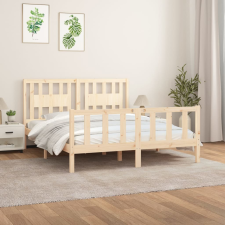vidaXL tömör fenyőfa ágykeret fejtámlával 160 x 200 cm ágy és ágykellék