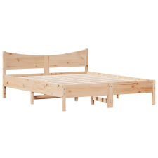 vidaXL tömör fenyőfa ágykeret fejtámlával 160 x 200 cm (3216363) ágy és ágykellék