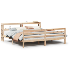 vidaXL tömör fenyőfa ágykeret fejtámlával 200 x 200 cm (3305951) ágy és ágykellék