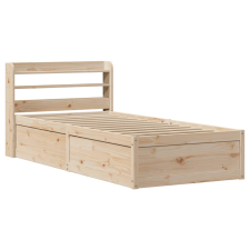 vidaXL tömör fenyőfa ágykeret fejtámlával 90 x 190 cm (3307104) ágy és ágykellék