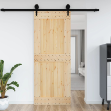 vidaXL tömör fenyőfa ajtó 90 x 210 cm építőanyag
