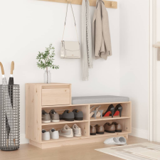 vidaXL tömör fenyőfa cipőszekrény 110 x 34 x 61 cm bútor