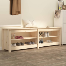 vidaXL Tömör fenyőfa cipőtároló pad 160x36,5x50 cm bútor