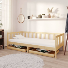vidaXL tömör fenyőfa dívány fiókokkal 90 x 200 cm bútor