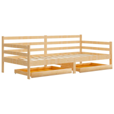 vidaXL tömör fenyőfa dívány fiókokkal 90 x 200 cm (3083679) ágy és ágykellék