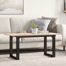 vidaXL tömör fenyőfa és öntöttvas dohányzóasztal O-vázzal 100x50x45 cm bútor