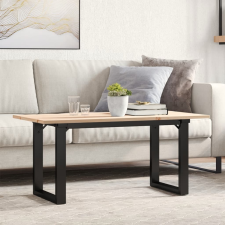 vidaXL tömör fenyőfa és öntöttvas dohányzóasztal O-vázzal 90x40x45 cm bútor