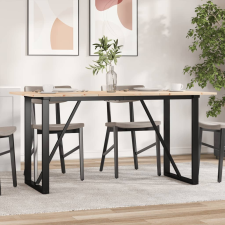 vidaXL tömör fenyőfa és öntöttvas étkezőasztal O-vázzal 160x80x75 cm bútor