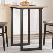 vidaXL tömör fenyőfa és öntöttvas étkezőasztal O-vázzal 80x50x75,5 cm bútor