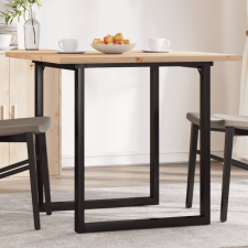 vidaXL tömör fenyőfa és öntöttvas étkezőasztal O-vázzal 80x80x75,5 cm bútor