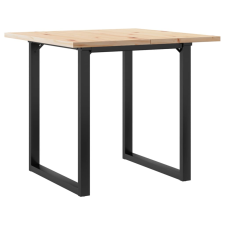 vidaXL tömör fenyőfa és öntöttvas étkezőasztal O-vázzal 80x80x75,5 cm bútor