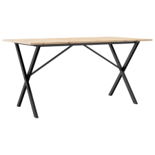 vidaXL tömör fenyőfa és öntöttvas étkezőasztal X-vázzal 160x80x75 cm bútor