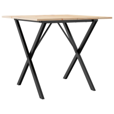 vidaXL tömör fenyőfa és öntöttvas étkezőasztal X-vázzal 90x90x75 cm bútor