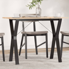 vidaXL tömör fenyőfa és öntöttvas étkezőasztal Y-vázzal 100x50x75 cm bútor