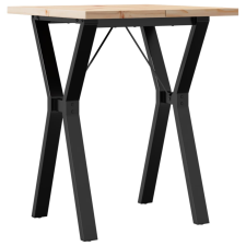 vidaXL tömör fenyőfa és öntöttvas étkezőasztal Y-vázzal 60x60x75,5 cm bútor