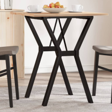 vidaXL tömör fenyőfa és öntöttvas étkezőasztal Y-vázzal 60x60x75 cm bútor