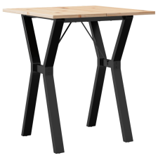 vidaXL tömör fenyőfa és öntöttvas étkezőasztal Y-vázzal 60x60x75 cm bútor