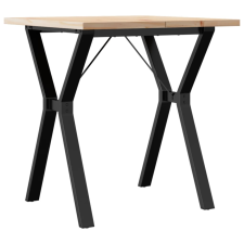 vidaXL tömör fenyőfa és öntöttvas étkezőasztal Y-vázzal 70x70x75,5 cm bútor