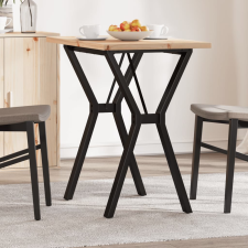 vidaXL tömör fenyőfa és öntöttvas étkezőasztal Y-vázzal 80x50x75,5 cm bútor