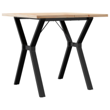 vidaXL tömör fenyőfa és öntöttvas étkezőasztal Y-vázzal 80x80x75,5 cm bútor